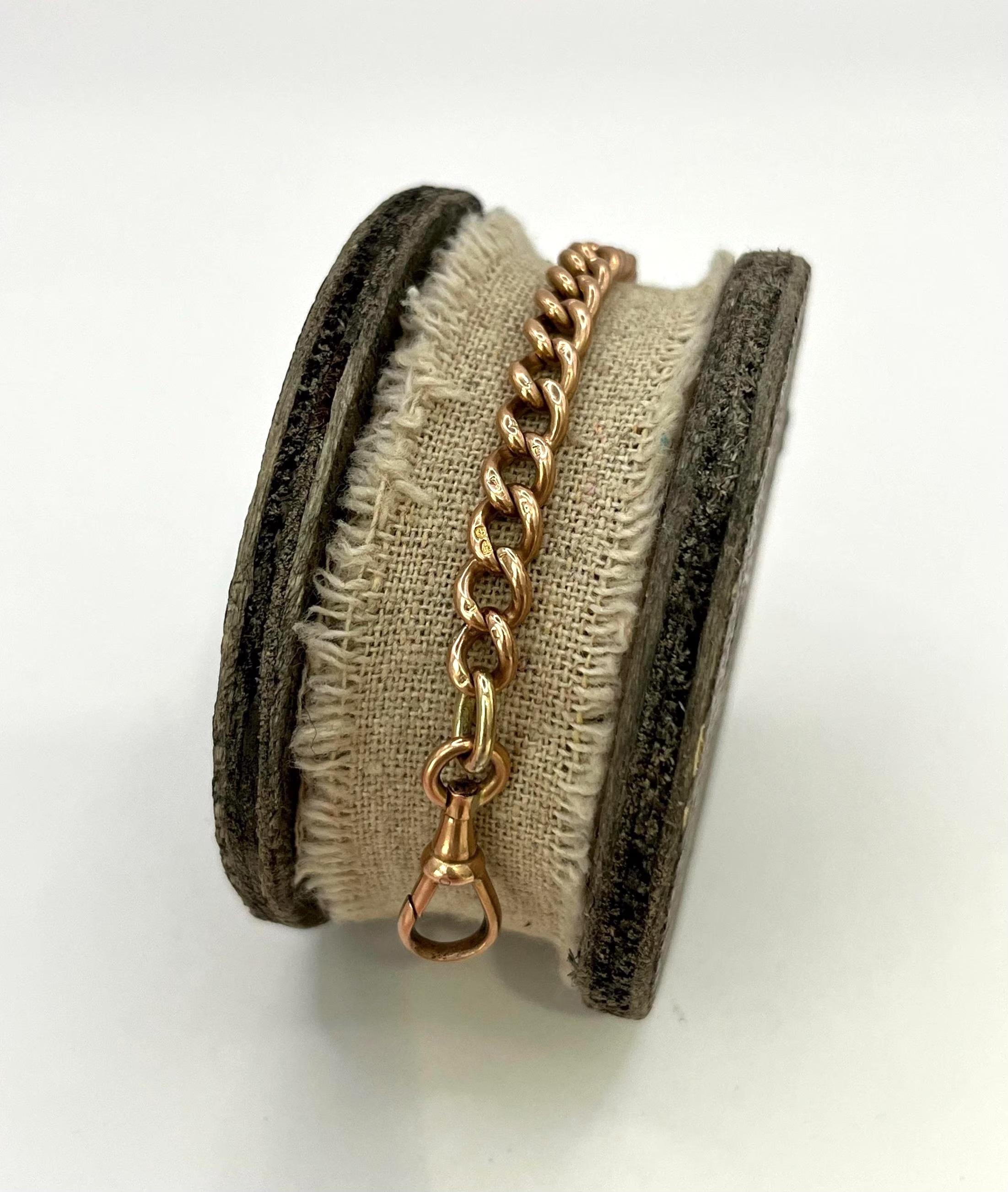 Bracelet ancien en or rose 9ct avec fermoir pivotant, de style victorien A Link en vente 1