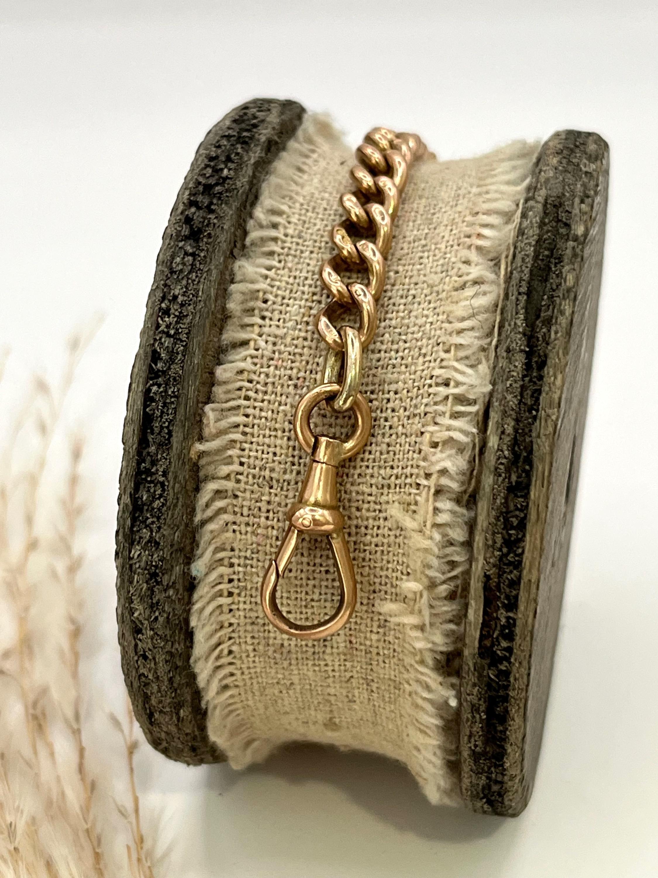 Bracelet ancien en or rose 9ct avec fermoir pivotant, de style victorien A Link en vente 4