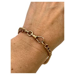 Antico bracciale A Link in oro rosa 9ct, di epoca vittoriana con chiusura a girello