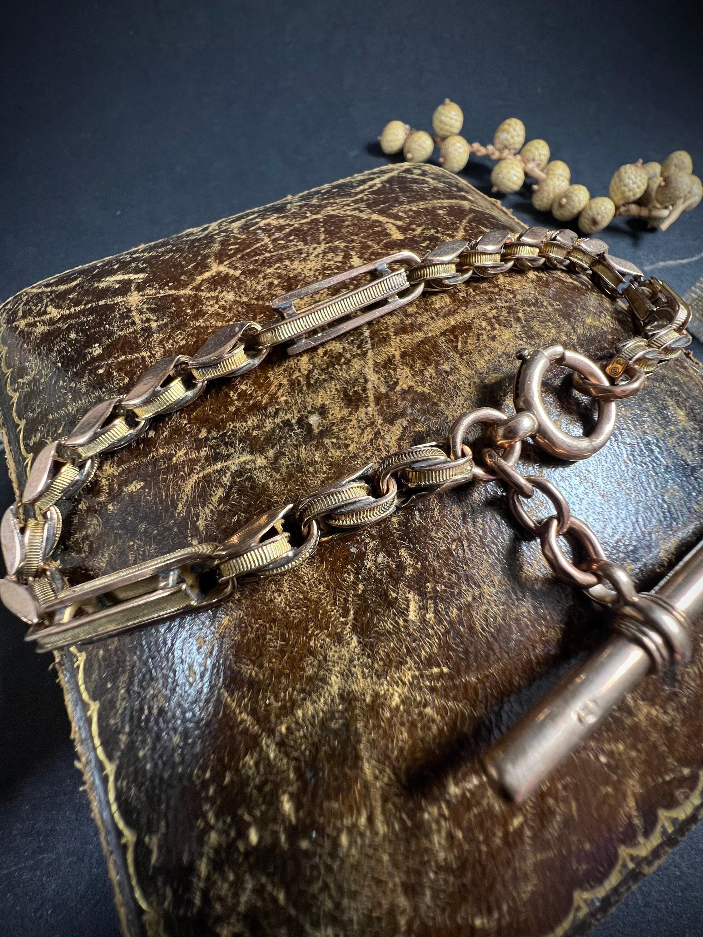 Antique 9ct Rose Gold Victorian Fancy Link Bracelet For Sale 6