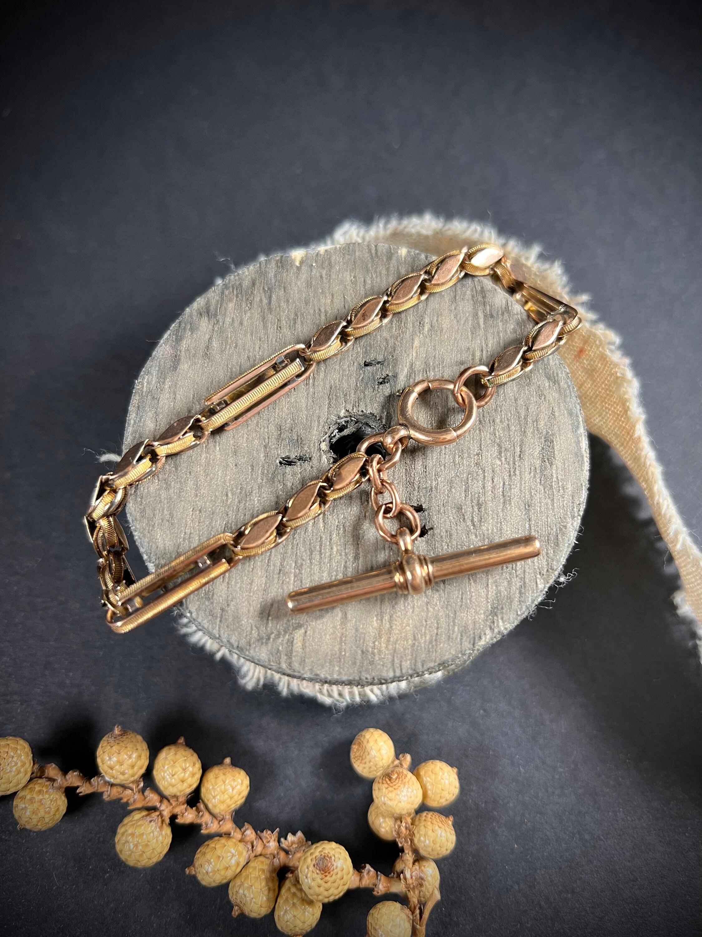 Antike 9ct Rose Gold viktorianischen Fancy Link-Armband im Angebot 3