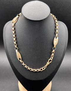 Antique 9ct Rose Gold Victorian, Fancy Paperclip Link Necklace