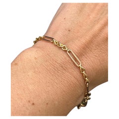 Bracciale antico in oro rosa 9ct, fantasia vittoriana con graffette e anelli di corda a T