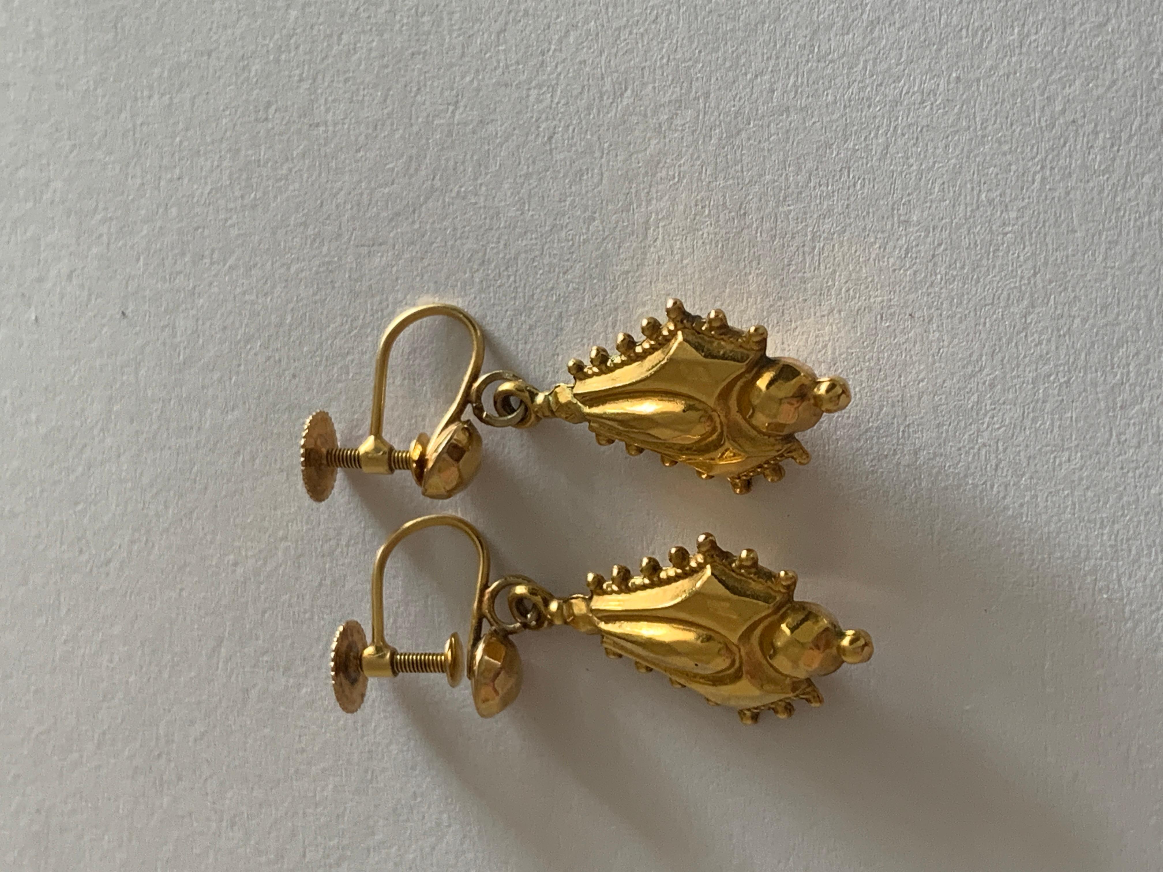 Women's Antique 9ct Victorian Earrings For Sale