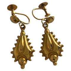 Boucles d'oreilles victoriennes anciennes en 9ct