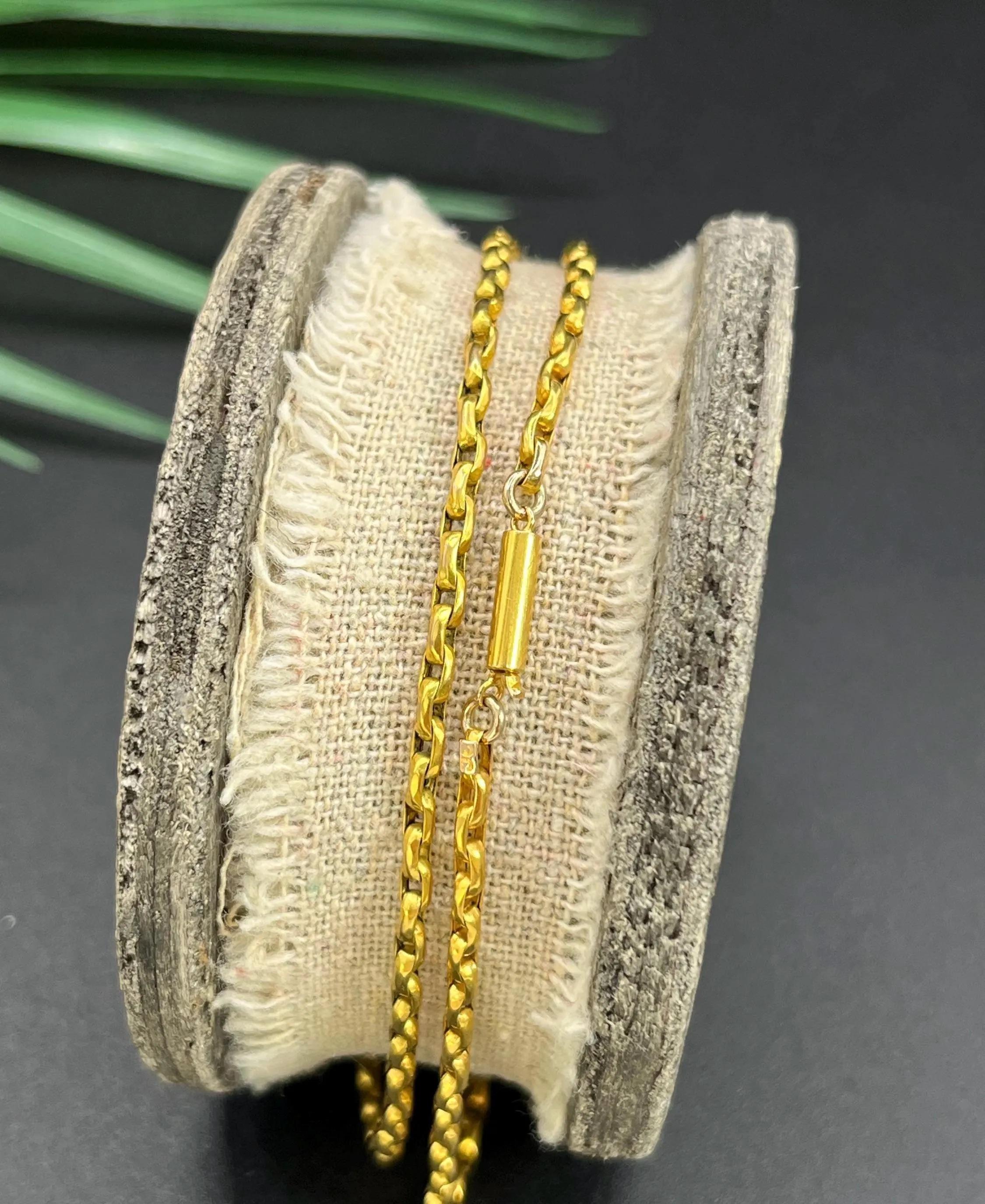 Antiguo oro amarillo de 9 ct , 16 pulgadas Edwardian Faceted Oval Belcher Link Chain en venta 6