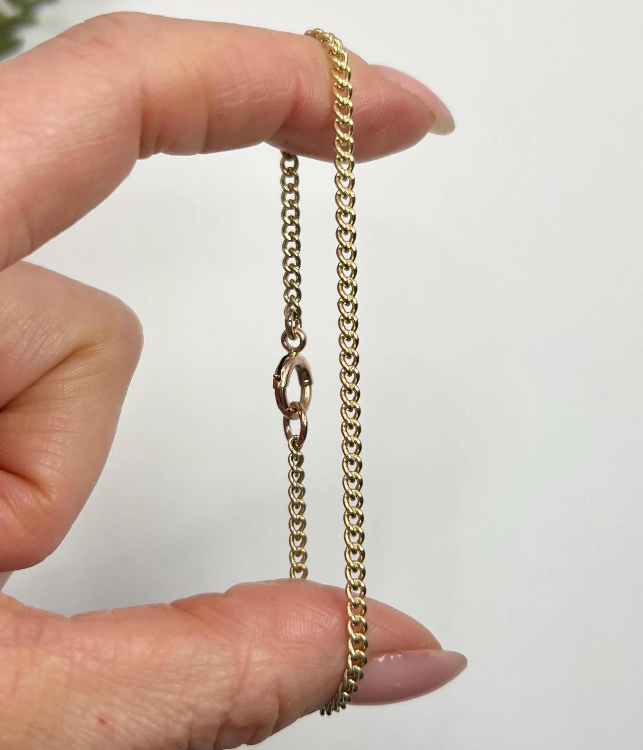 Antique 9ct Yellow Gold, 1920s Fine Curb Link Bracelet with Bolt Ring Clasp 2