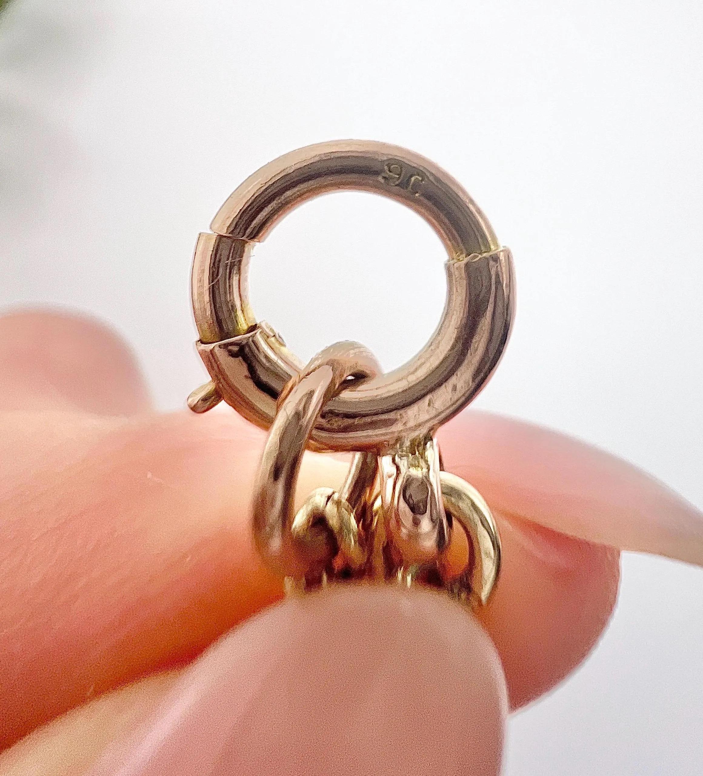 Antique 9ct Yellow Gold, 1920s Fine Curb Link Bracelet with Bolt Ring Clasp 3