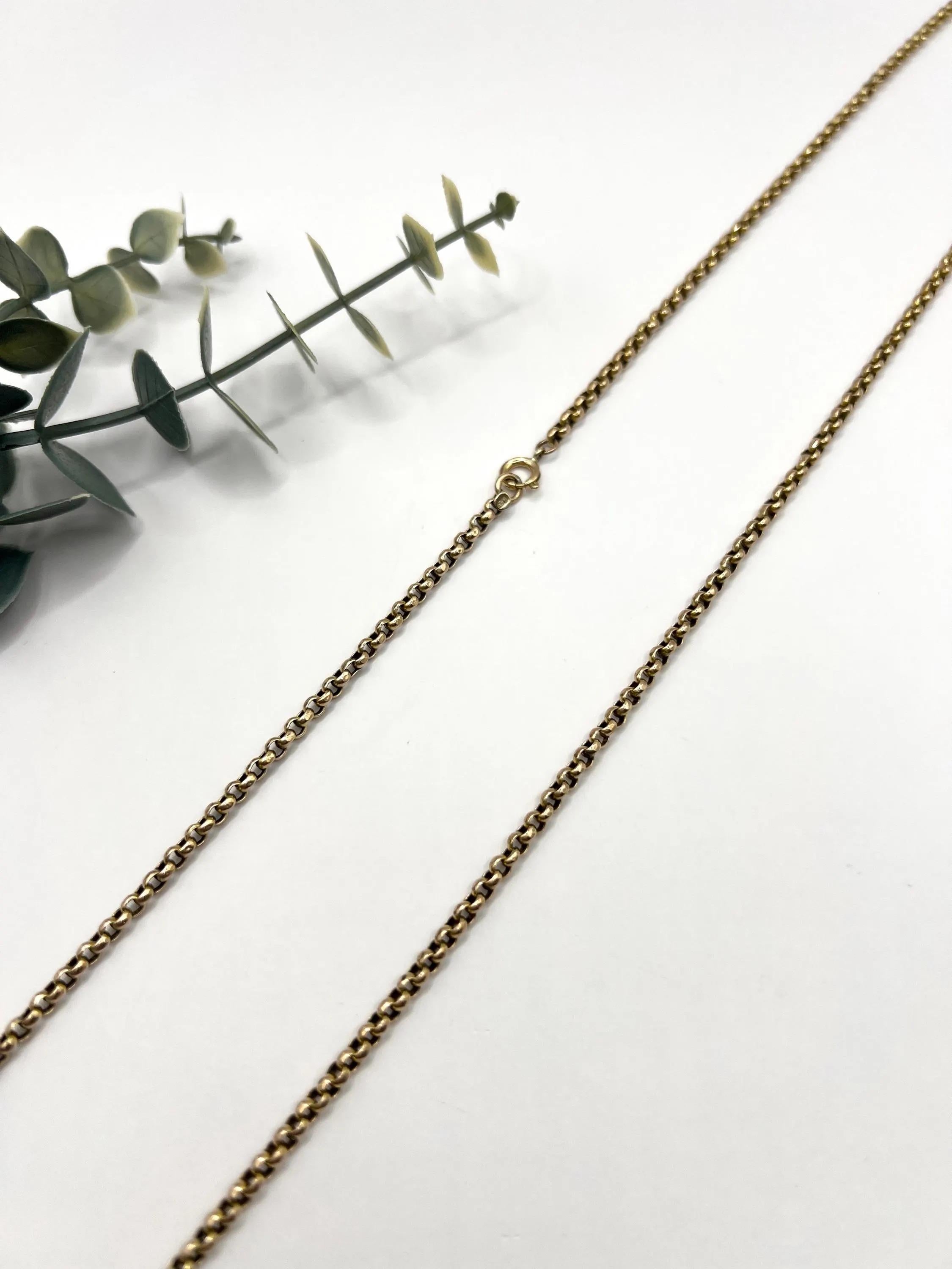 Chaîne Belcher ancienne en or jaune 9ct de 29 pouces - Collier Edwardien à maillons à facettes en vente 2