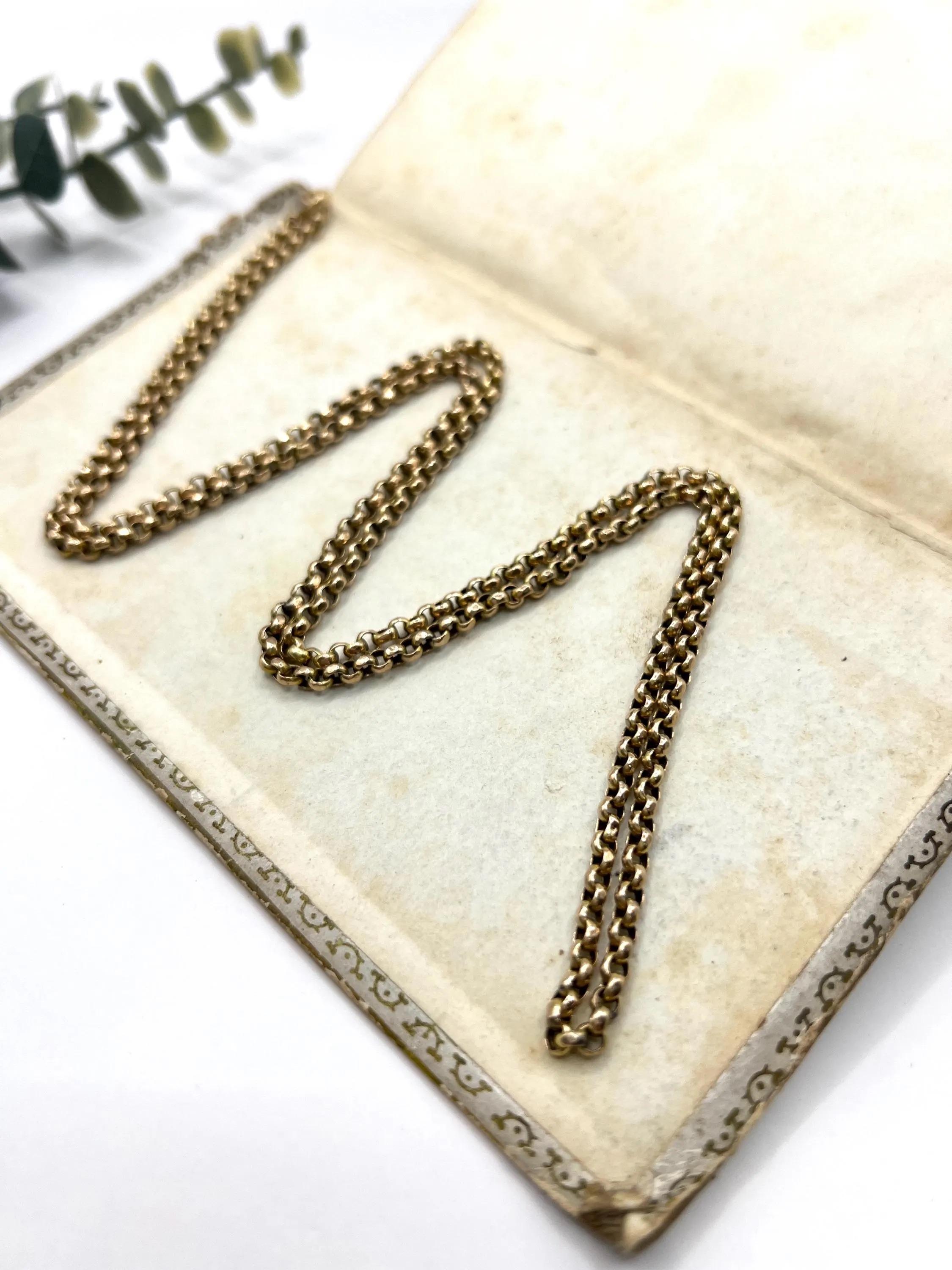 Chaîne Belcher ancienne en or jaune 9ct de 29 pouces - Collier Edwardien à maillons à facettes en vente 4