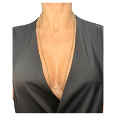 Antique 9ct Yellow Gold 29 Inch Belcher Chain - Edwardian Faceted Link Necklace