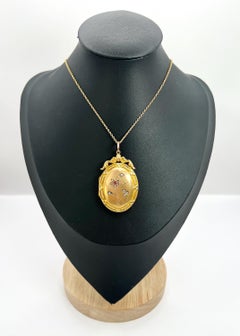 Antique 9ct Yellow Gold Back & Front, Edwardian Floral Seed Pearl Set Locket