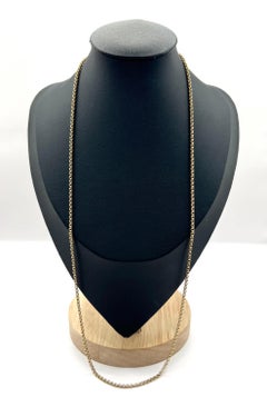 Antique 9ct Yellow Gold Belcher Chain: Edwardian 24 1/2 Inch Necklace