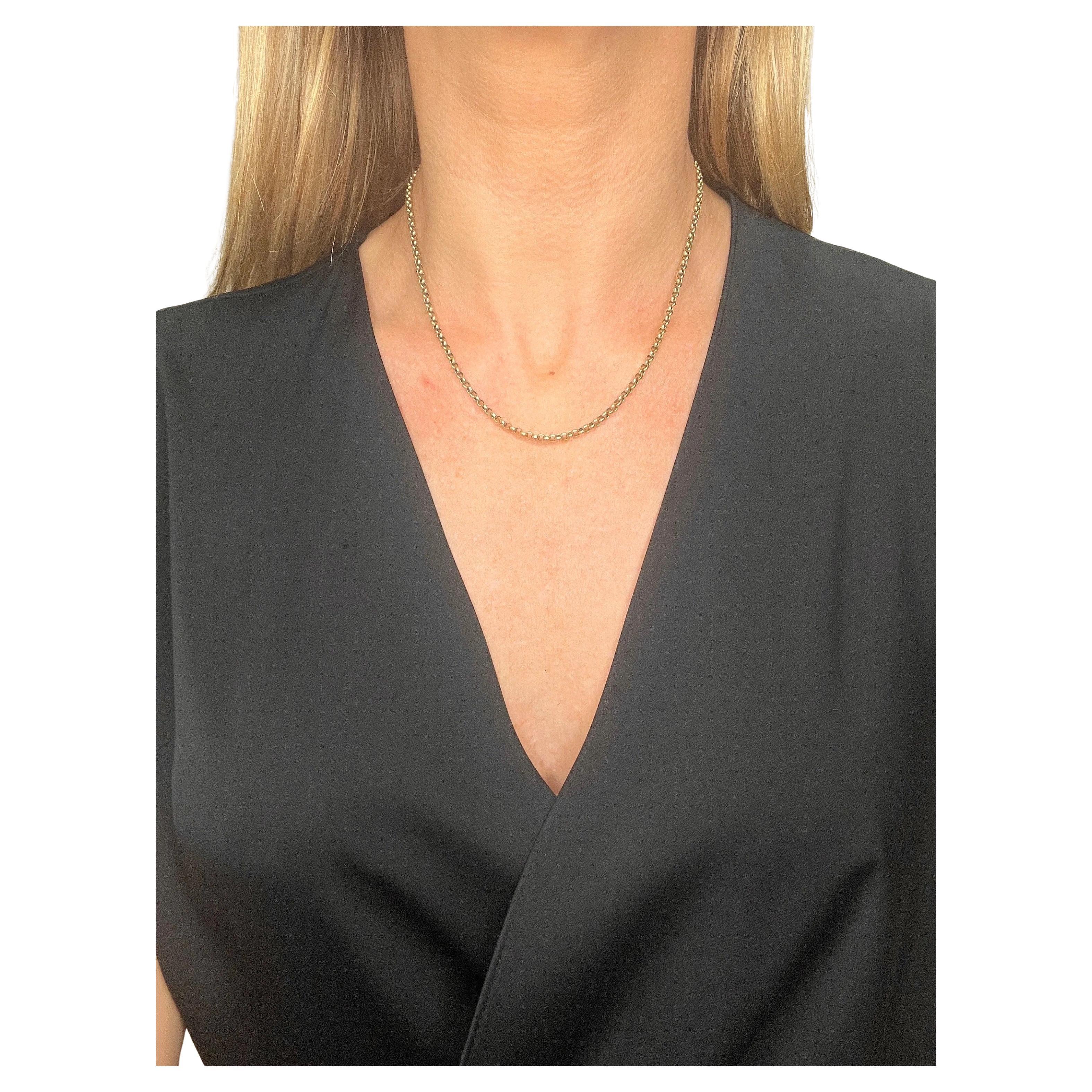 Antique 9ct Yellow Gold Belcher Chain - Edwardian Faceted Link Necklace