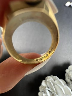 Antique 9ct Yellow Gold, Birmingham Hallmarked, 1950s Octagonal Signet Ring