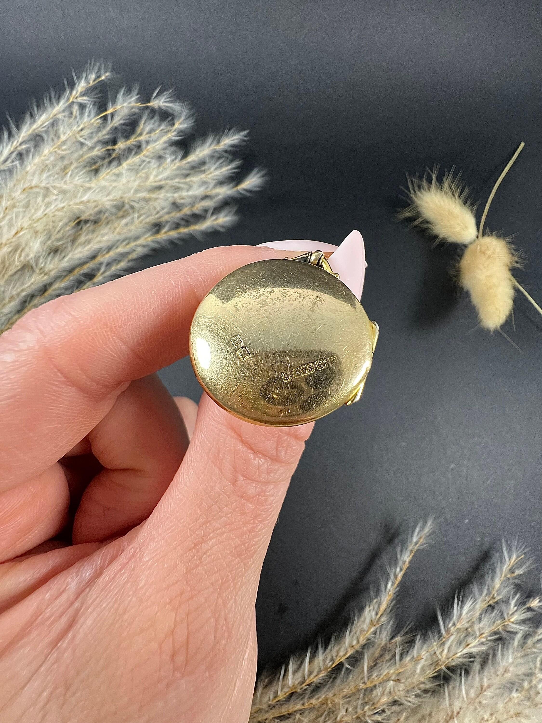 Antico medaglione rotondo in oro giallo 9ct con timbro di Birmingham, fiore di perle edoardiano in vendita 4