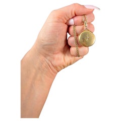 Médaillon rond édouardien en or jaune 9 carats, estampillé Birmingham, fleur de perle