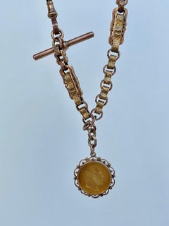 Antique 9ct Yellow Gold Chunky Star Link Chain