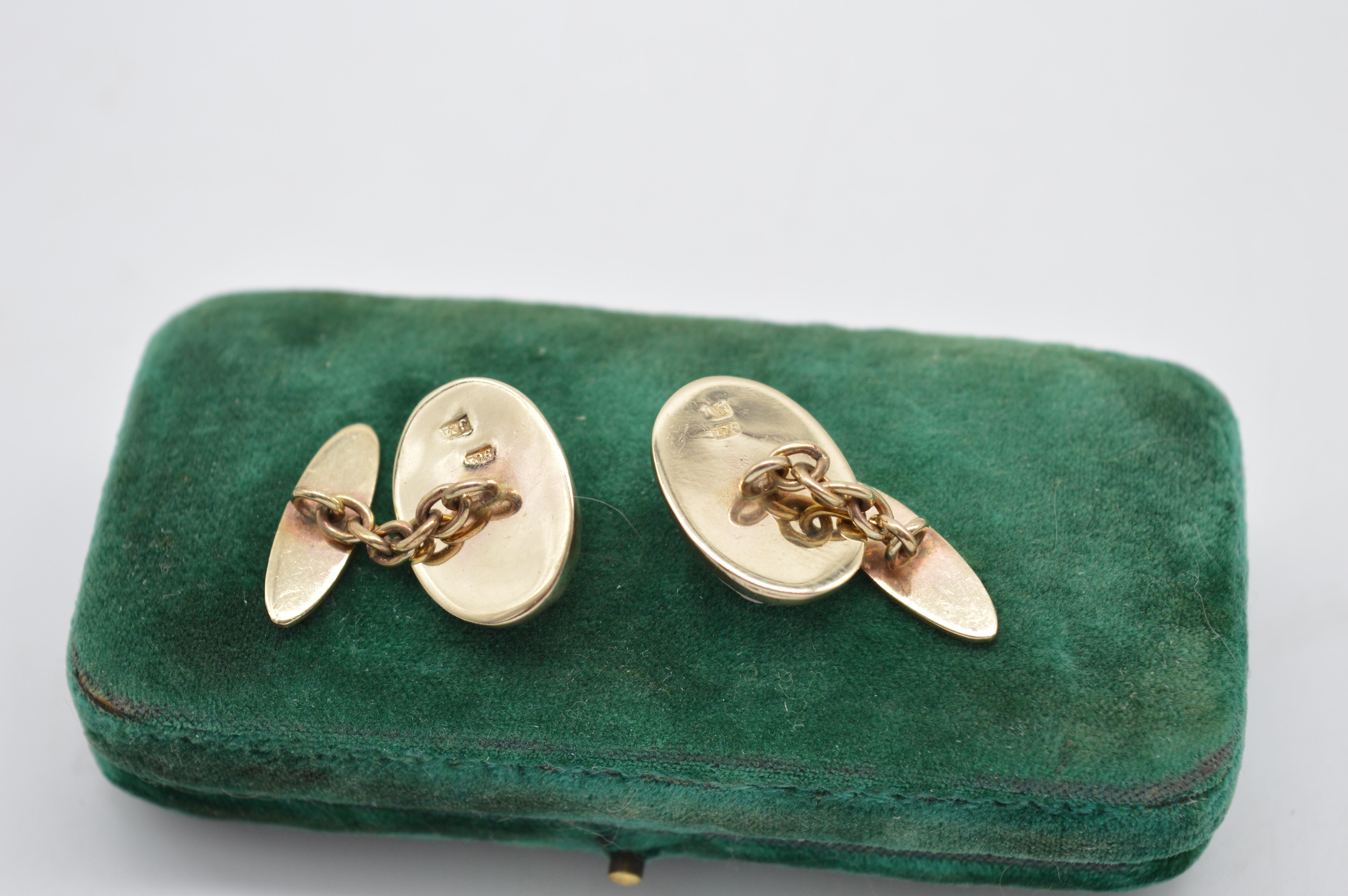 Late Victorian Antique 9ct Yellow Gold Cufflinks Victorian Pink Shell Cameo Aphrodite  