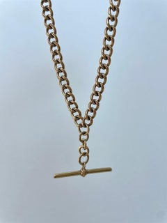 Antique 9ct Yellow Gold Double Albert Chain Necklace