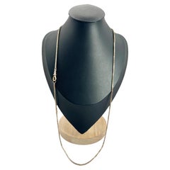 Antique 9ct Yellow Gold Edwardian 27 Inch Box Link Chain with Swivel Clasp