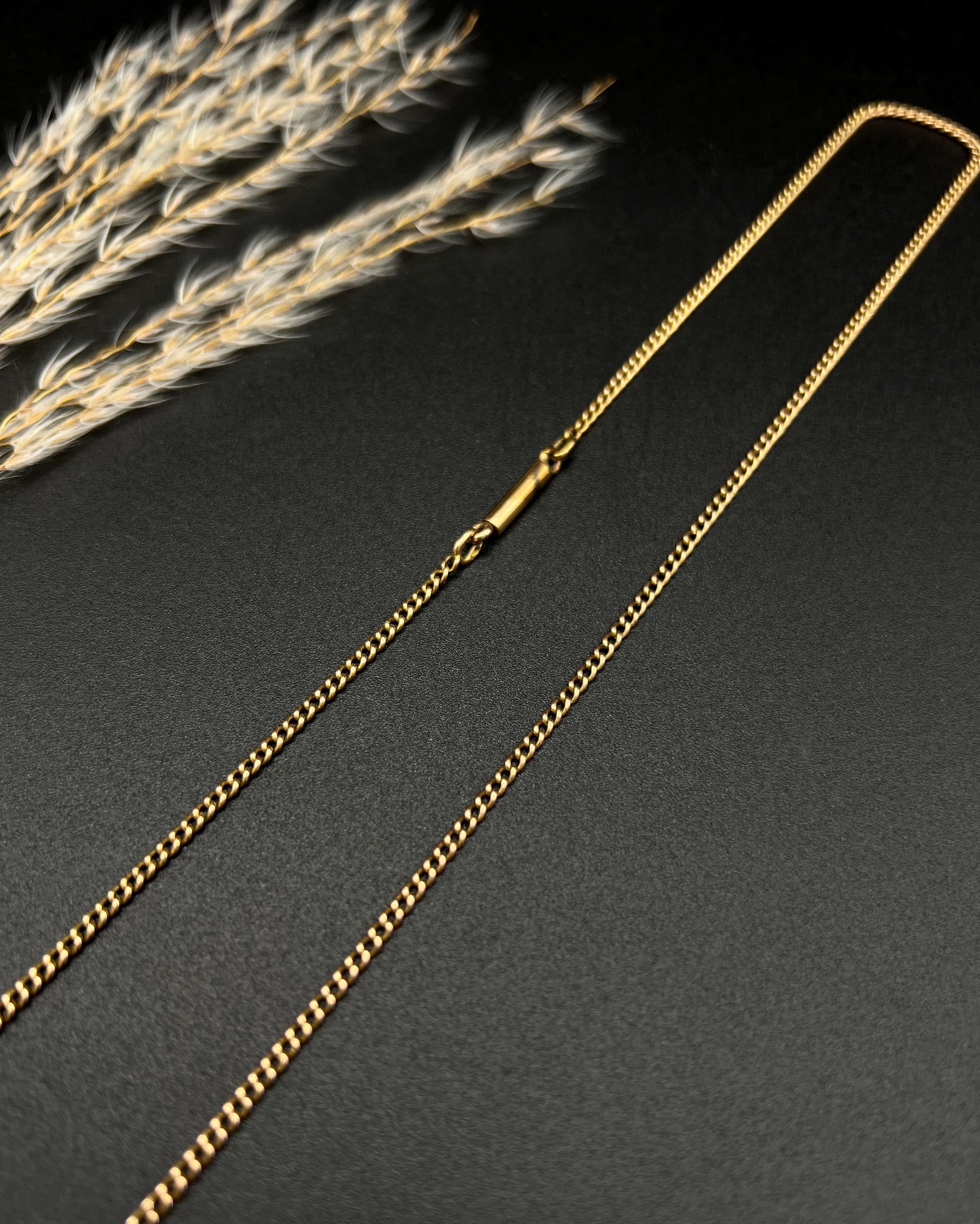 Antique 9ct Yellow Gold, Edwardian Curb Link 18.5 Inch Chain with Barrel Clasp For Sale 5