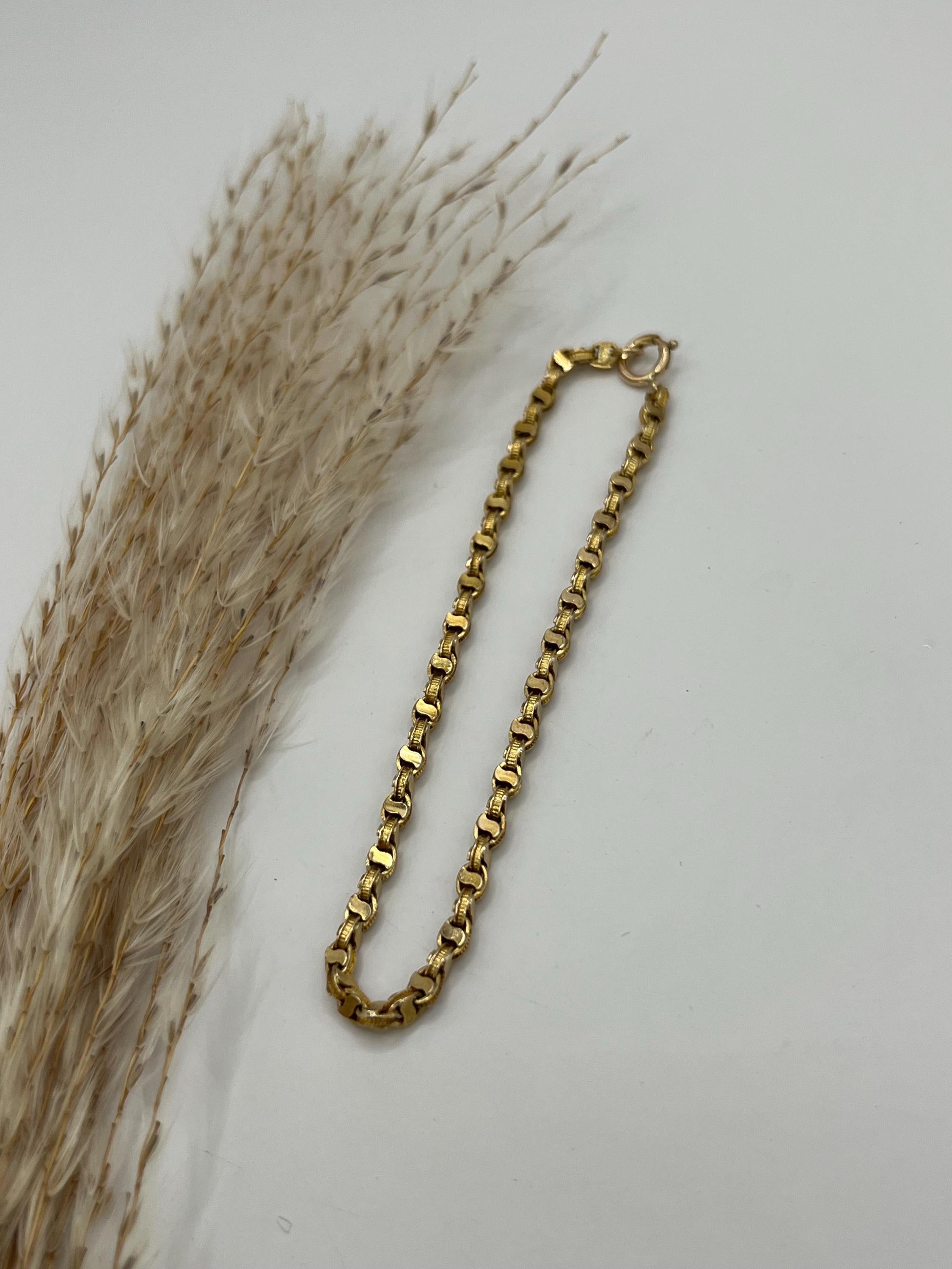 Édouardien Bracelet ancien en or jaune 9ct, Edwardian Fancy Link Bracelet, Circa 1910 en vente