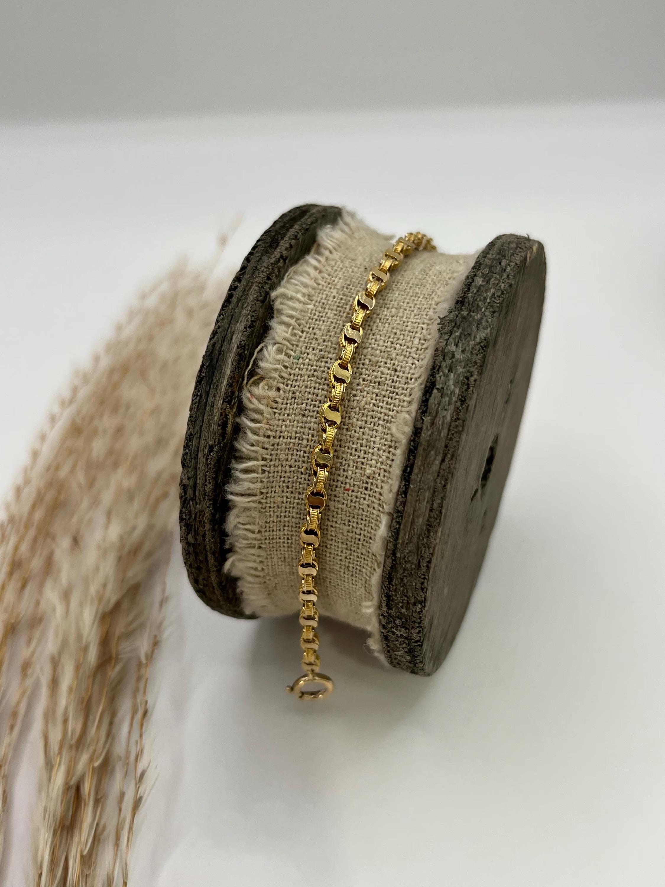 Bracelet ancien en or jaune 9ct, Edwardian Fancy Link Bracelet, Circa 1910 Bon état - En vente à Brighton, GB
