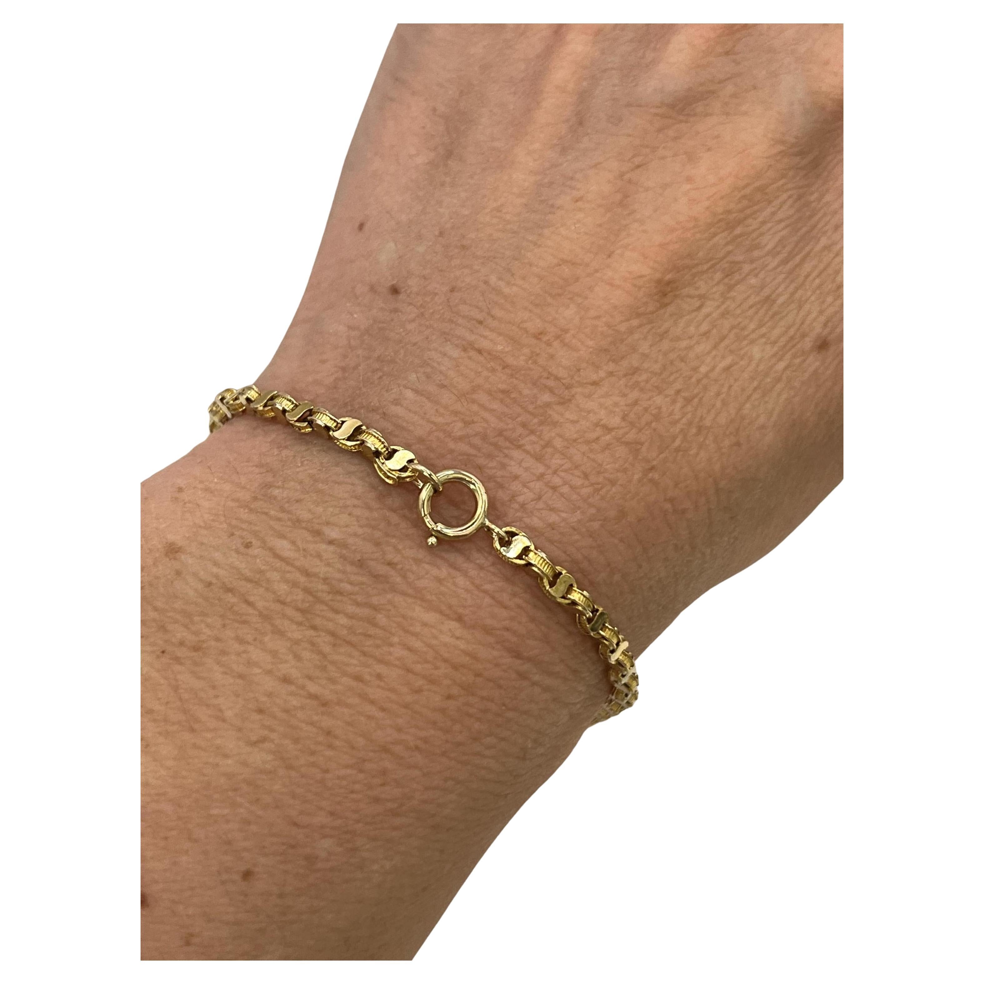 Antico bracciale a maglie fantasia in oro giallo 9ct, Edwardian, Circa 1910