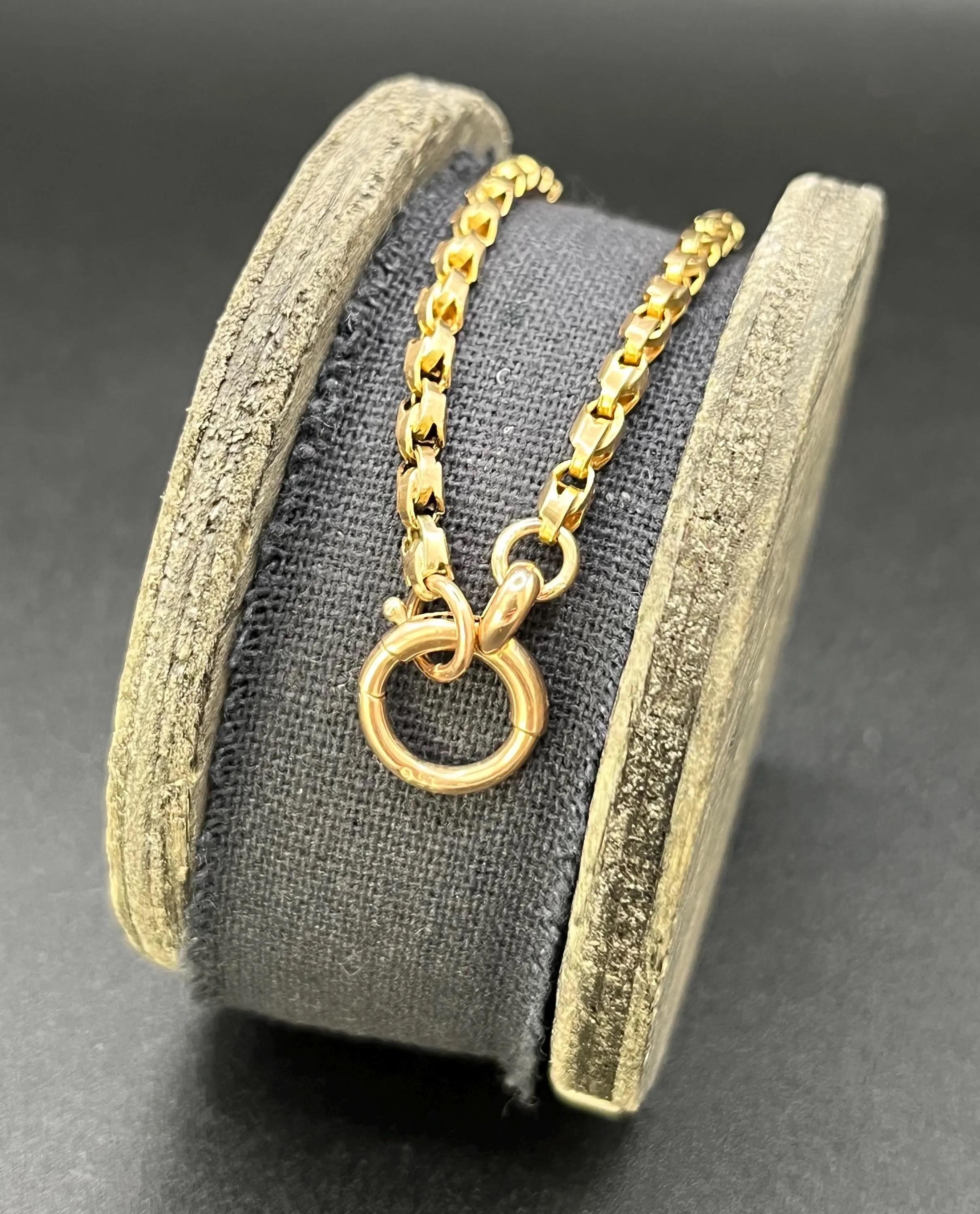 Antike 9ct Gelbgold, Edwardian Fancy Link Armband mit Bolzen Ring Clasp im Angebot 6