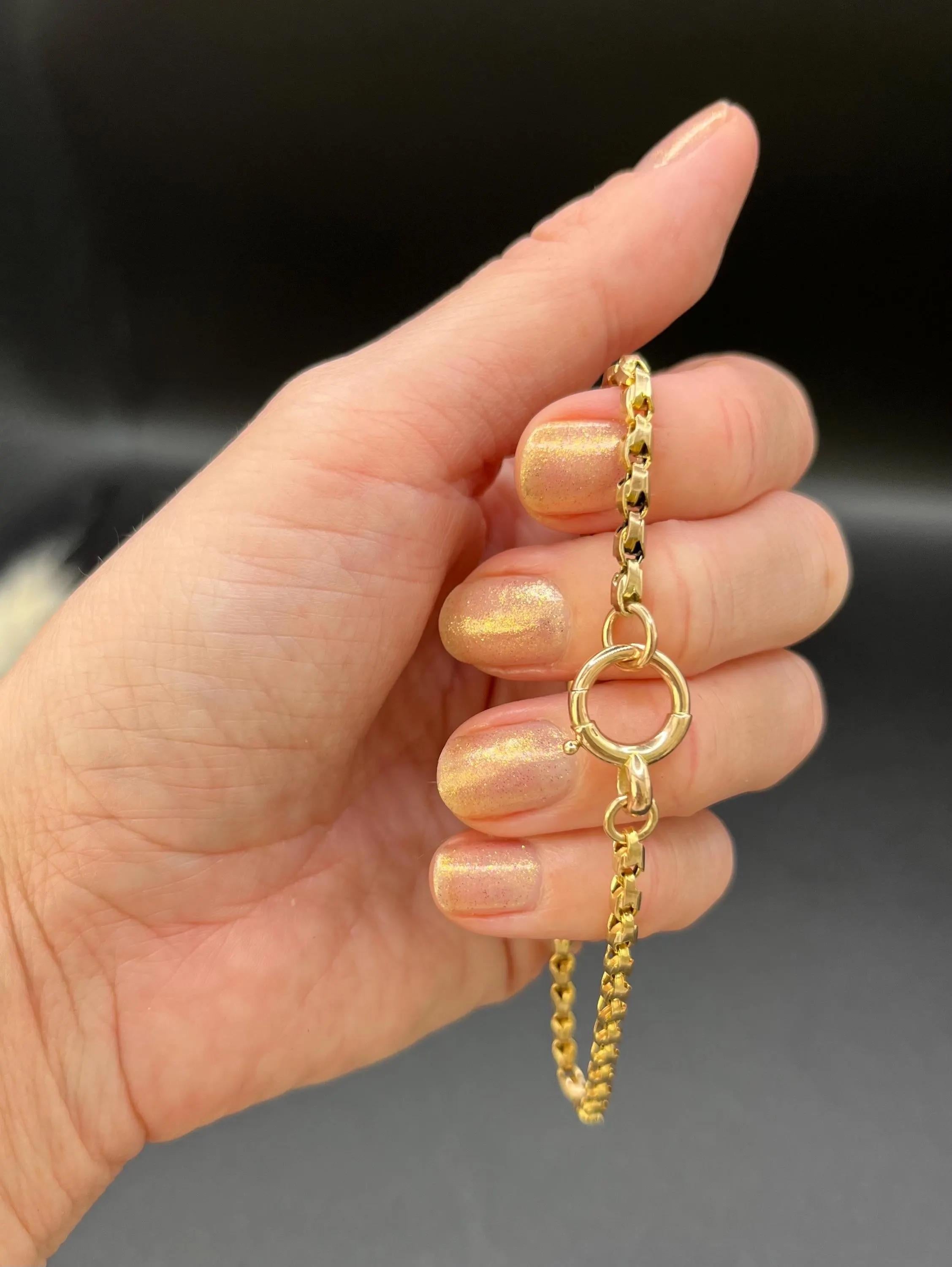 Antike 9ct Gelbgold, Edwardian Fancy Link Armband mit Bolzen Ring Clasp im Zustand „Gut“ im Angebot in Brighton, GB