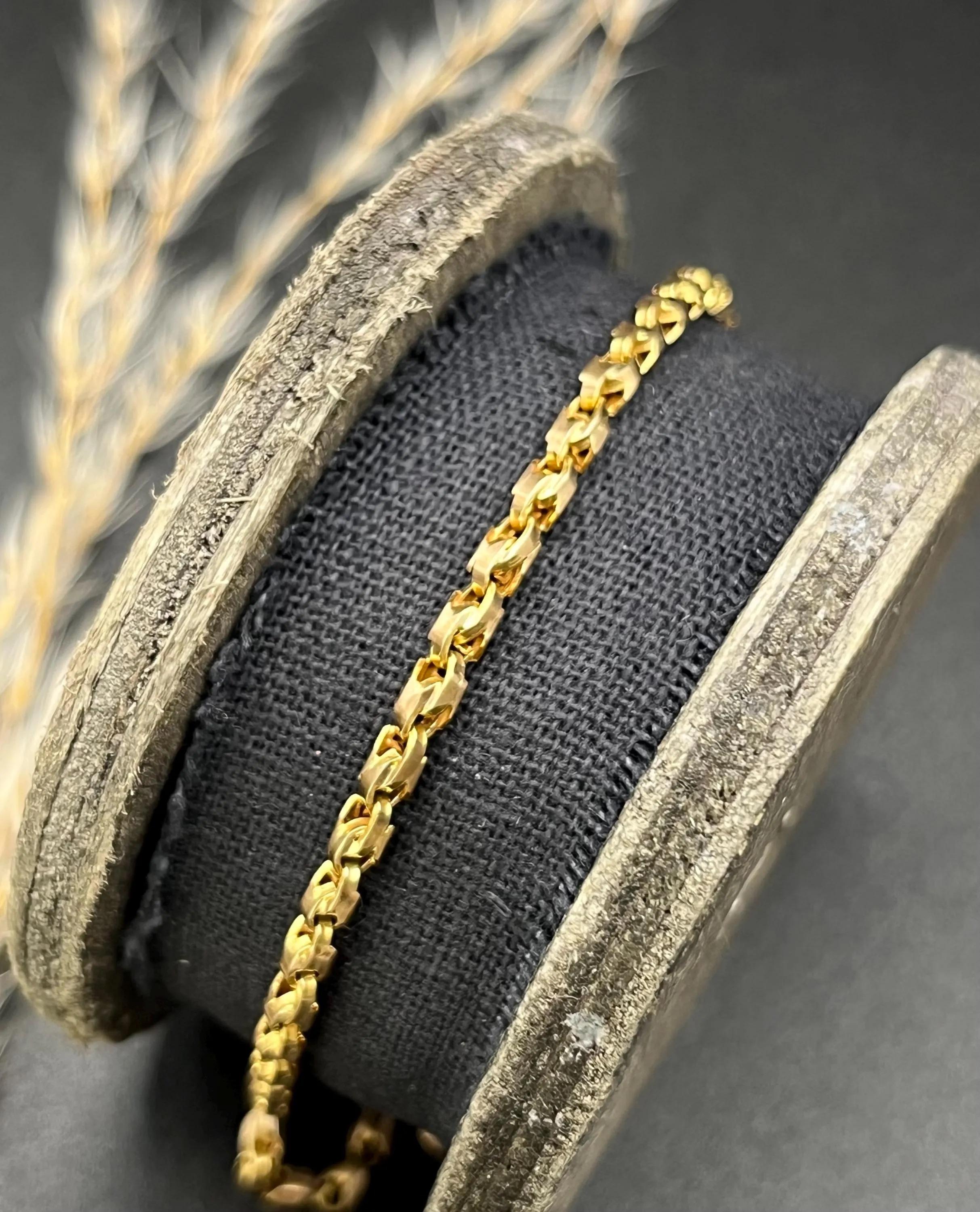 Antike 9ct Gelbgold, Edwardian Fancy Link Armband mit Bolzen Ring Clasp im Angebot 2