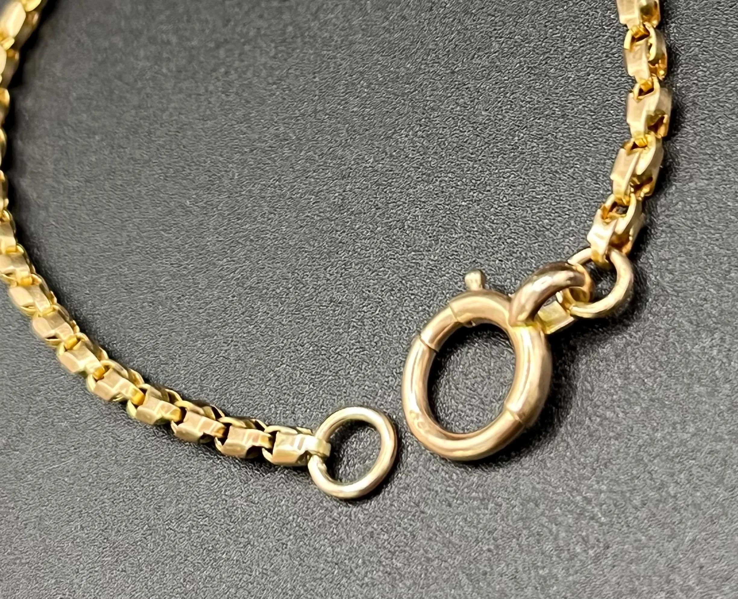 Antike 9ct Gelbgold, Edwardian Fancy Link Armband mit Bolzen Ring Clasp im Angebot 5