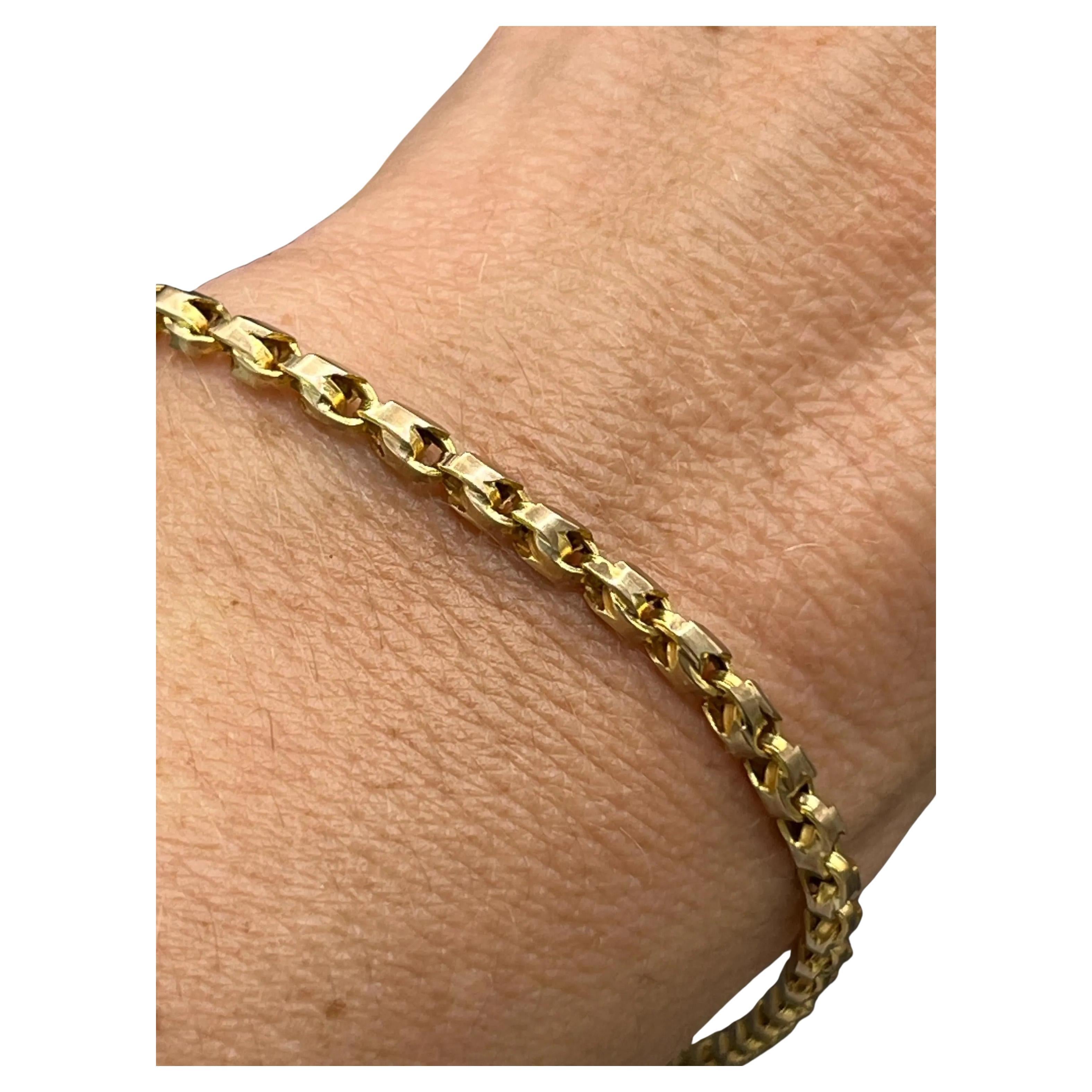 Bracelet ancien en or jaune 9ct, Edwardien, à maillons fantaisie avec fermoir à anneau à boulon