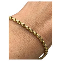 Antique 9ct Yellow Gold, Edwardian Fancy Link Bracelet with Bolt Ring Clasp