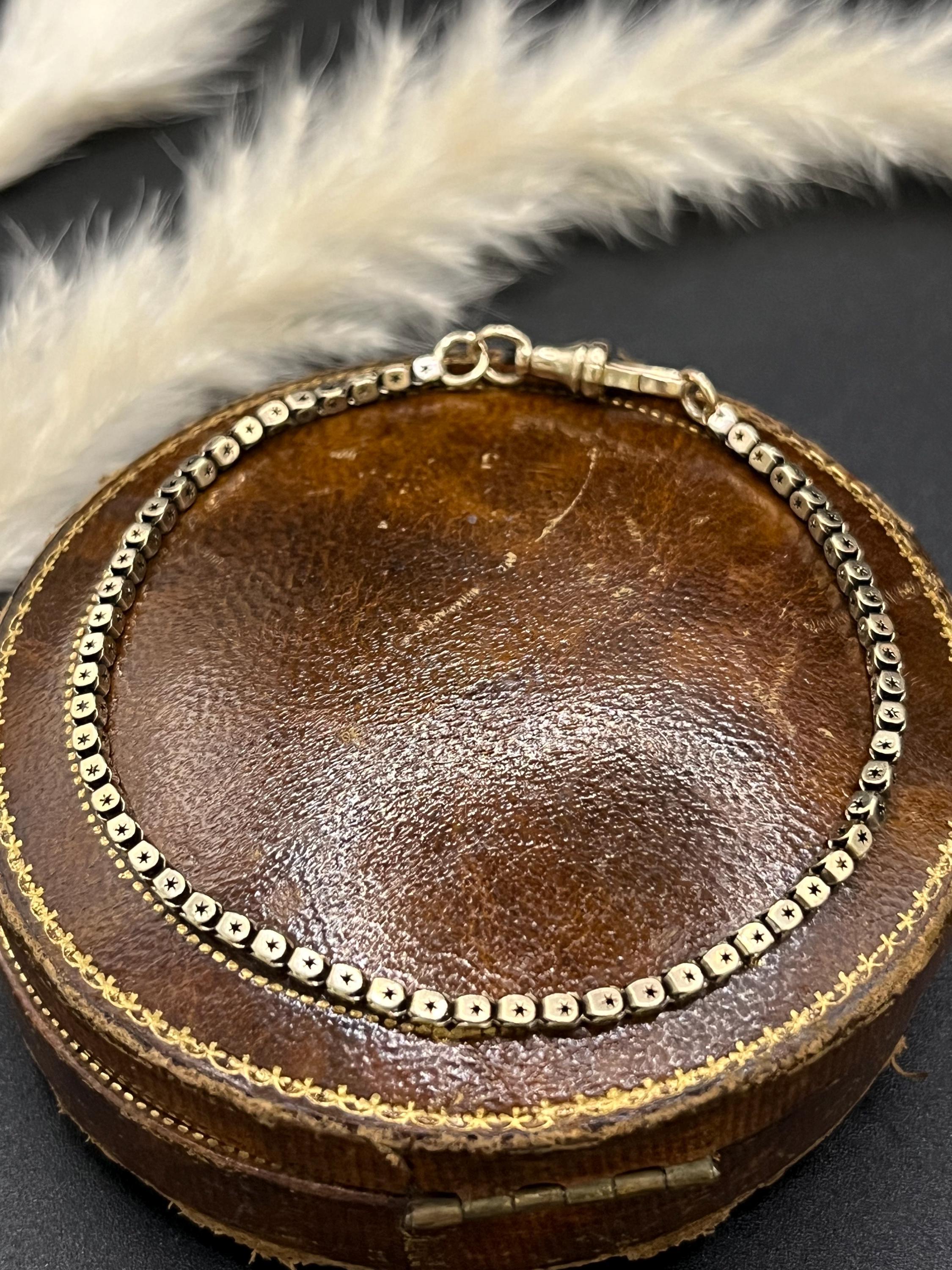 Antiguo brazalete eduardiano de eslabones cuadrados de oro amarillo de 9 ct, circa 1900 Eduardiano en venta