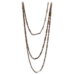 Antique 9ct Yellow Gold Fancy Link Longguard Chain
