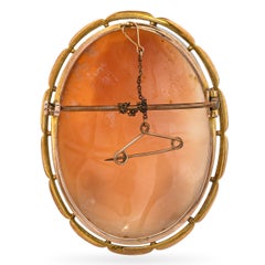 Antique 9ct Yellow Gold Raphael and His Muse Shell Cameo Brooch