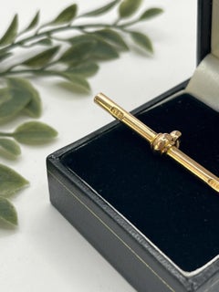 Antique 9ct Yellow Gold Stamped, Edwardian 42mm T-bar Accessory Pendant