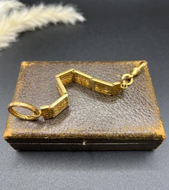 Antique 9ct Yellow Gold Stamped, Edwardian Gate Link Chain Extender Pendant