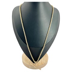 Antique 9ct Yellow Gold, Victorian 20 1/2 Inch Rolo Link Albert Chain