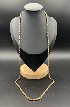 Antike 9ct Gelbgold viktorianischen 32,5 Zoll facettierte Belcher Kette