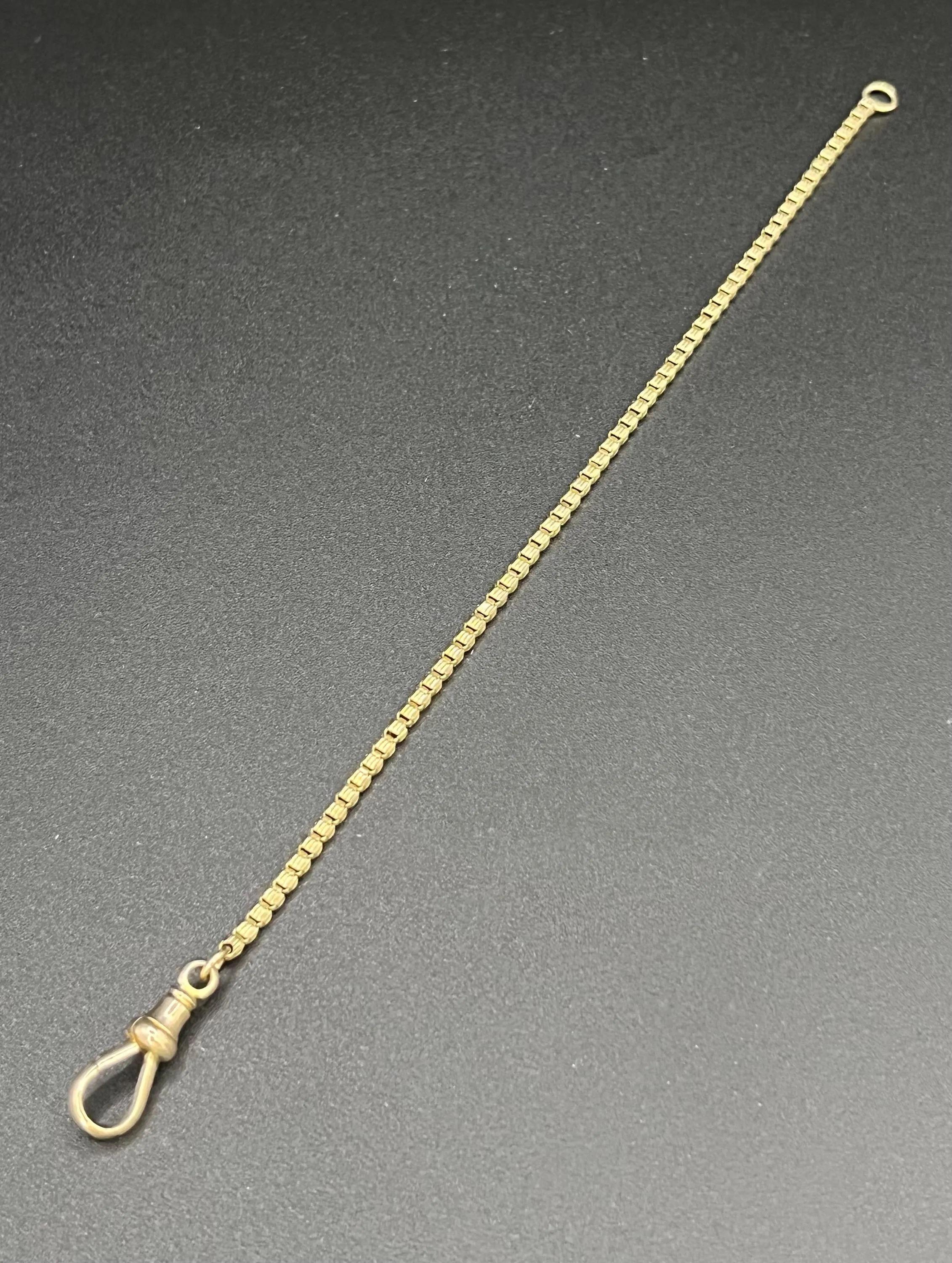 Antike 9ct Gelbgold, viktorianische Fancy Box Link Armband mit Dog Clip Clasp für Damen oder Herren im Angebot