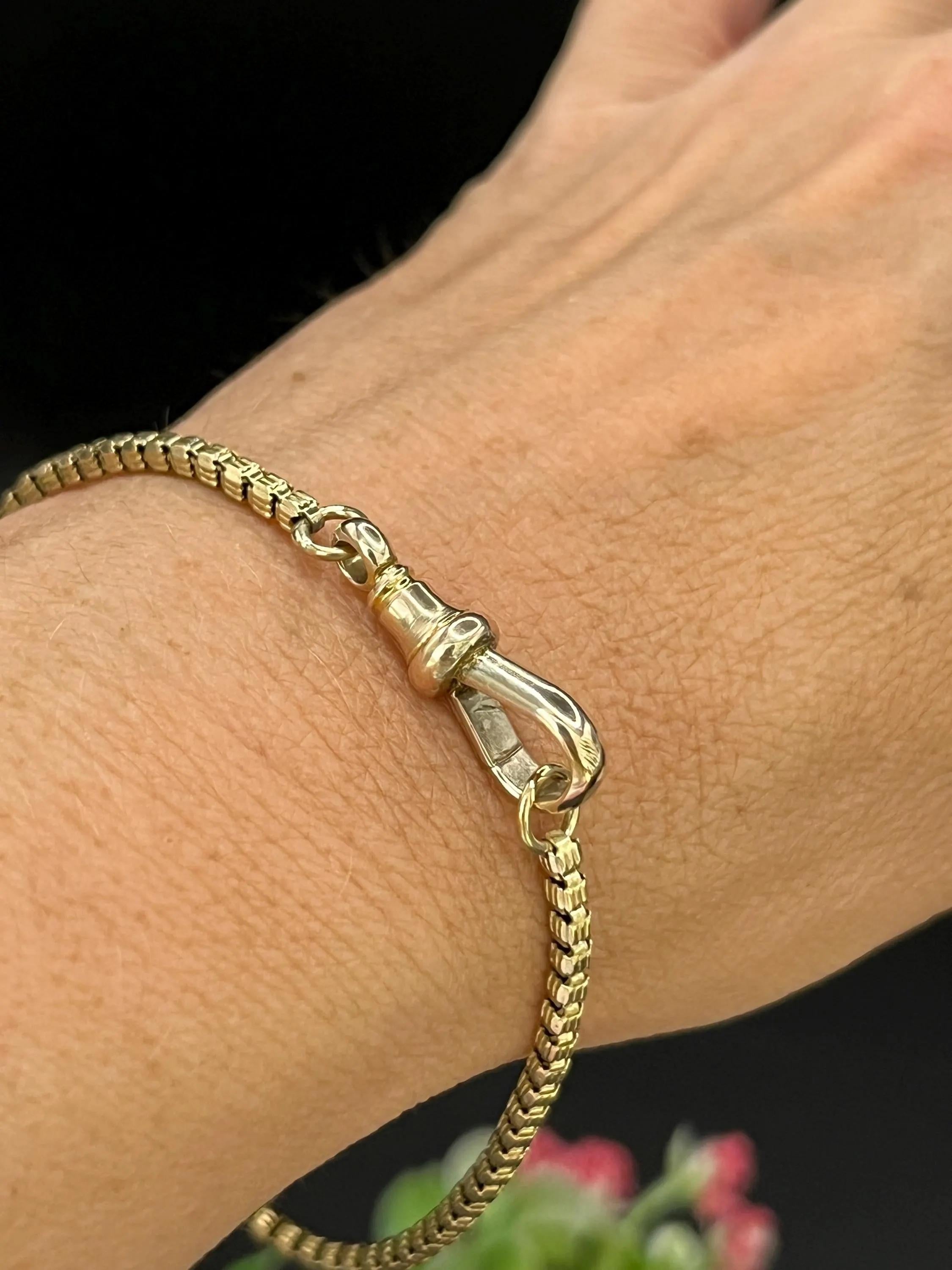 Antike 9ct Gelbgold, viktorianische Fancy Box Link Armband mit Dog Clip Clasp im Angebot 2