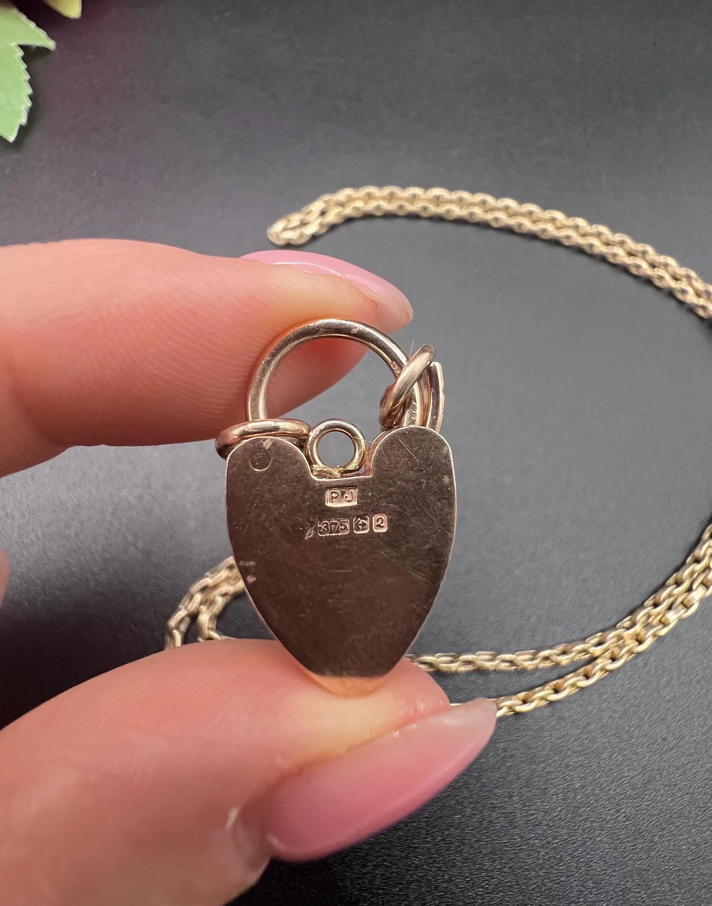Antique 9ct Yellow Gold, Victorian Rolo Link Chain with Heart Padlock ...