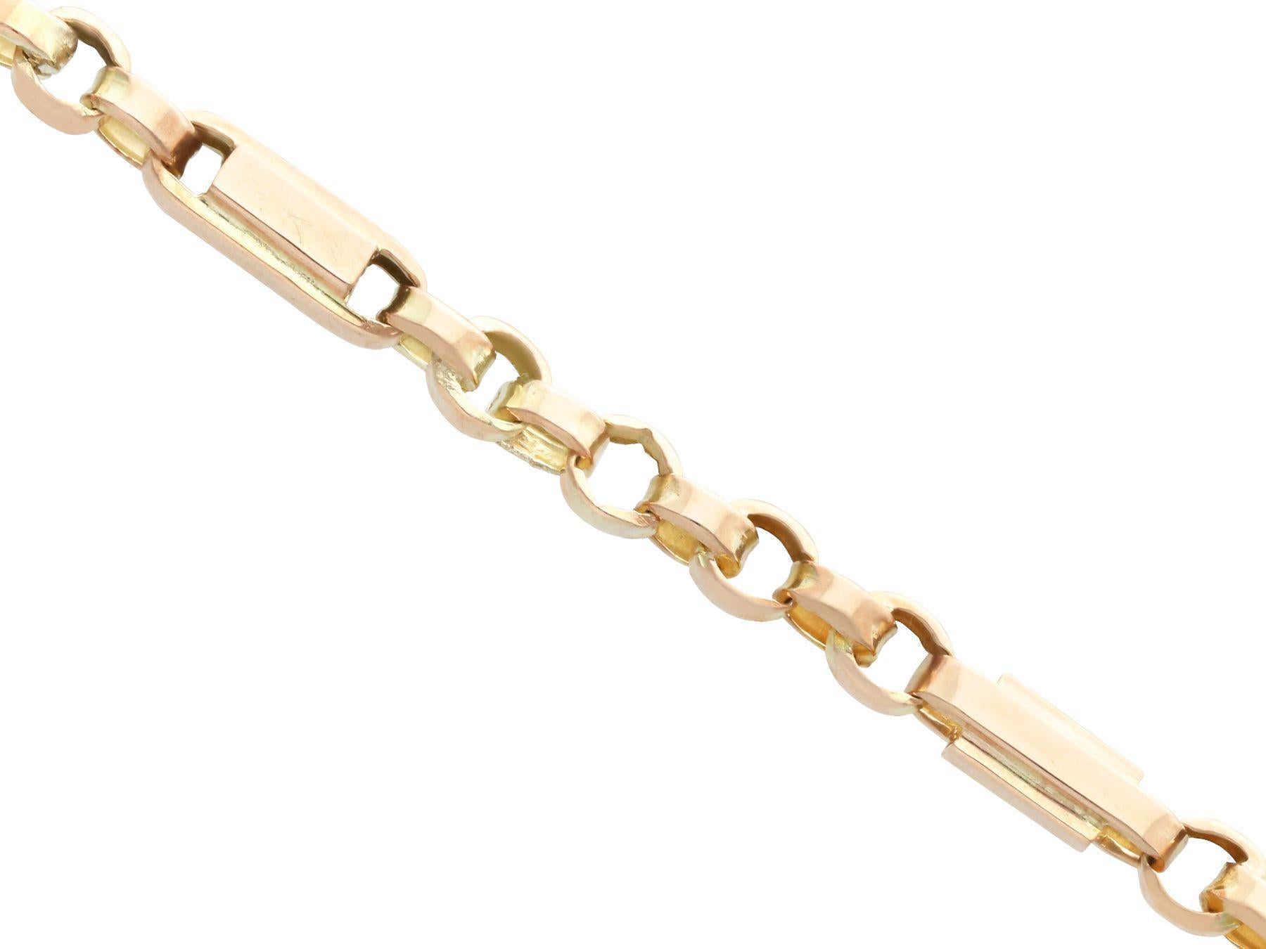 Antique 9K Yellow Gold Watch Chain In Excellent Condition In Jesmond, Newcastle Upon Tyne