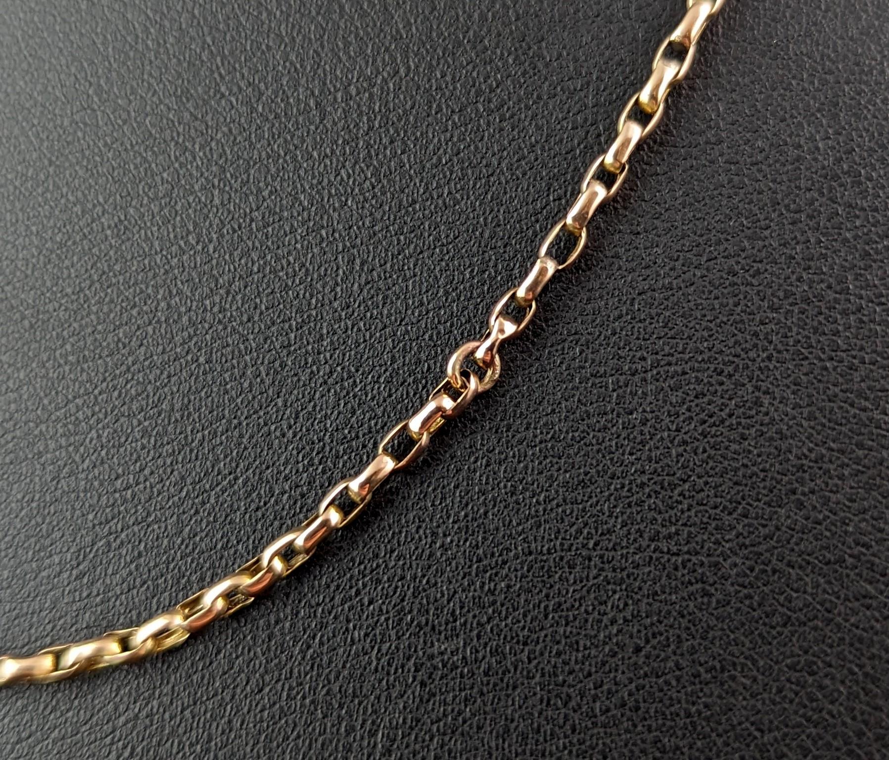Antique 9k gold belcher link chain necklace  In Fair Condition In NEWARK, GB