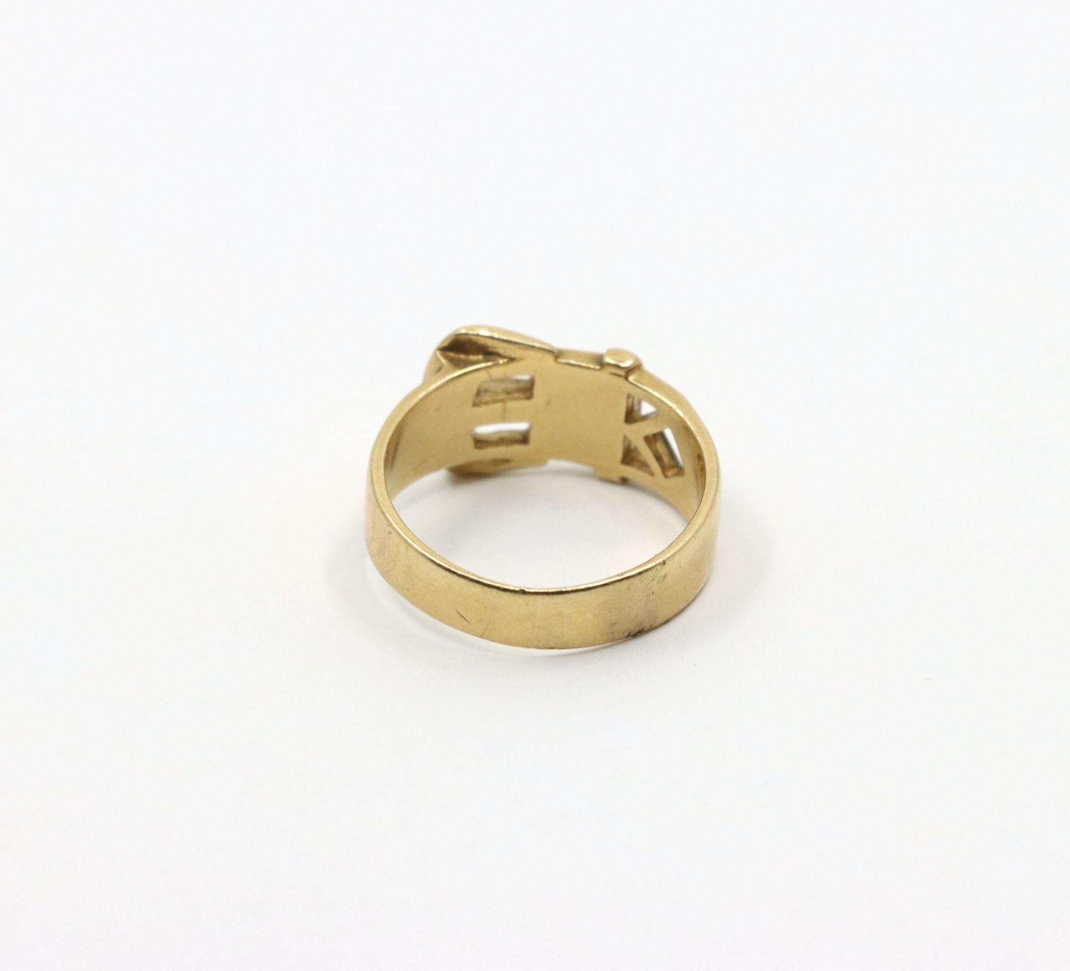 Antique 9K Gold Belt Ring 1