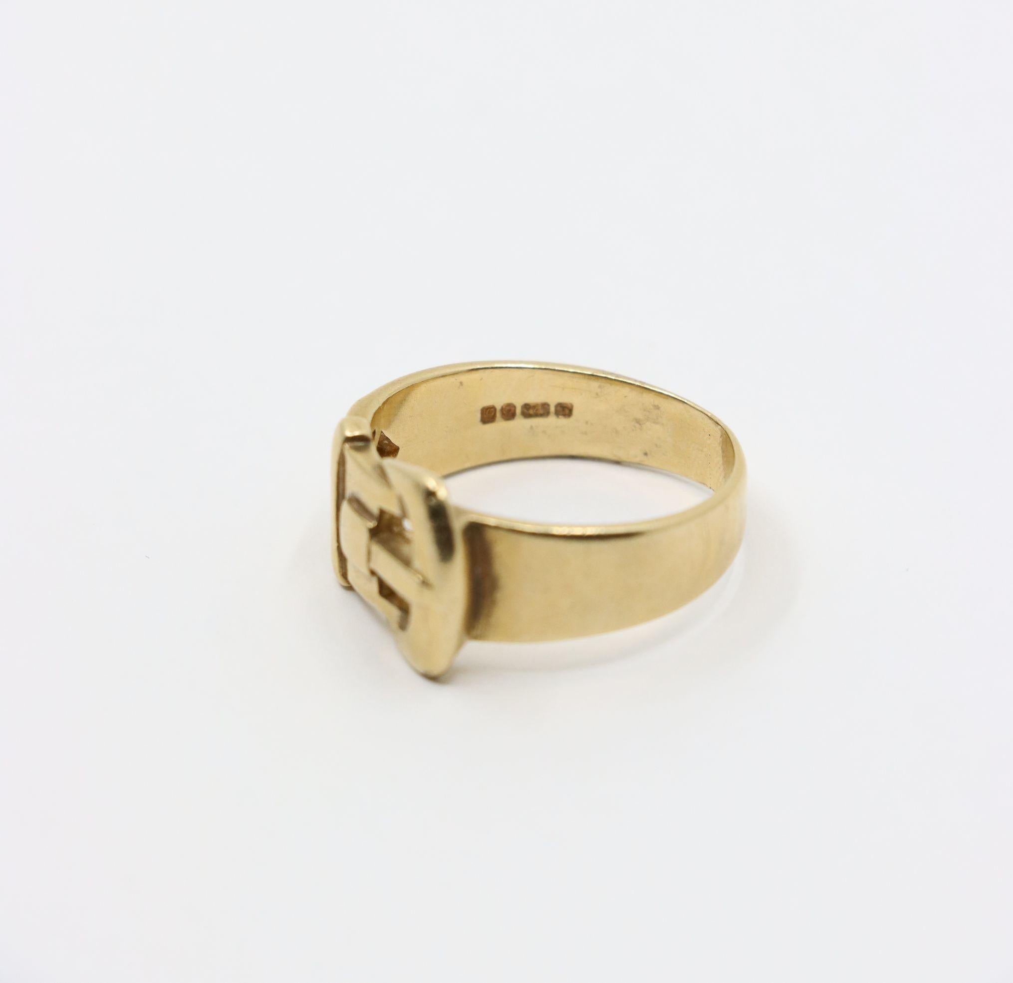 Antique 9K Gold Belt Ring 3
