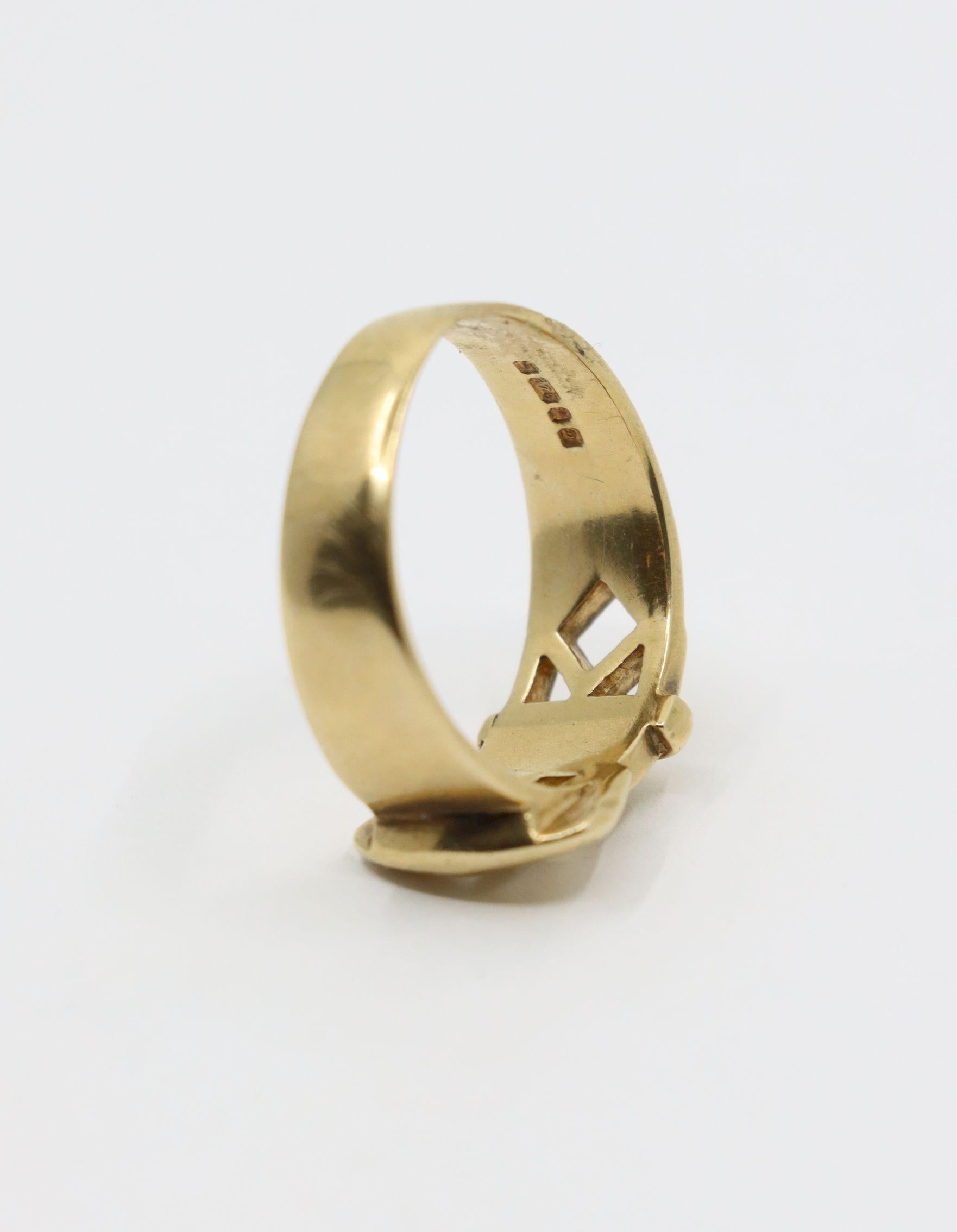 Antique 9K Gold Belt Ring 4